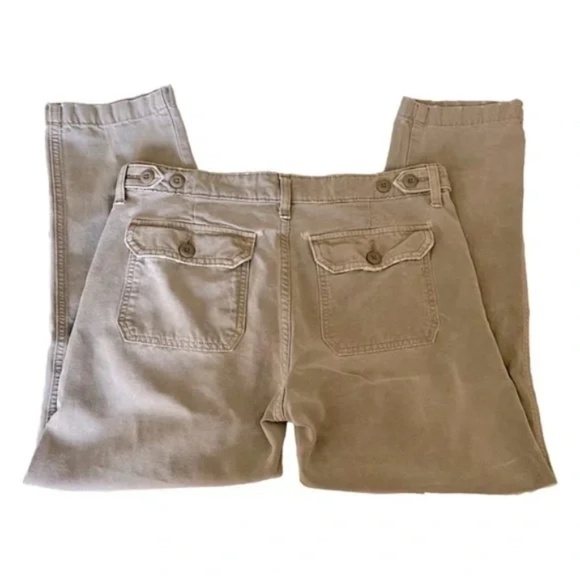 Lucky Brand | Khaki Boyfriend Distressed Utility Ankle Pants, Size 6 - Picture 4 of 11